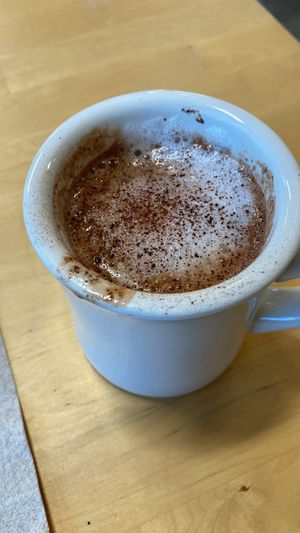 Cuppa cacao with added vanilla and made with coconut milk    at Dick Taylor Craft Chocolate in Eureka