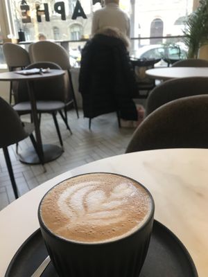 Really good coffee with milk alternatives   at Caphe Banh Mi in Alexandria