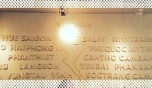 The map on the wall at Caphe Banh Mi in Alexandria