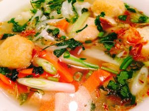 Vegan pho! at Caphe Banh Mi in Alexandria