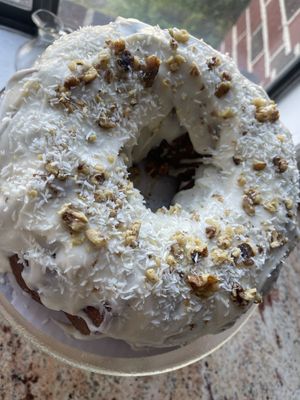 Vegan Hummingbird w/vegan cream cheese frosting.   at Suga & Spice Me  in Bridgeport