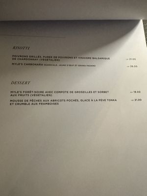 Risotto et dessert  at MYLE in Bern