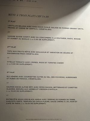 Menu un choix vegan par plat    at MYLE in Bern