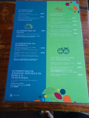 menu at Good Cocina Alternativa in Liberia