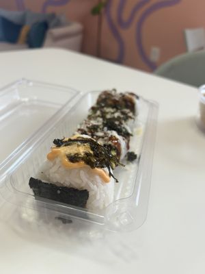 Tiny avocado onigiri with spicy mayo  at The Avocado Pit - Ahimsa Sushi in Windsor