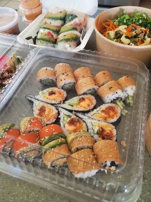 Sweet Dreams, Flaming Heart, Rainbow Roll at The Avocado Pit - Ahimsa Sushi in Windsor