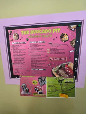 Menu at The Avocado Pit - Ahimsa Sushi in Windsor