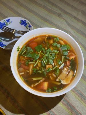   at Veggie's in Vang Vieng