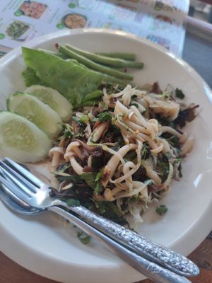 Laap mushroom at Veggie's in Vang Vieng
