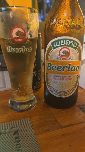 Delicious Beer  at Veggie's in Vang Vieng