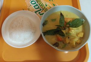 Curry Mushrooms and Soy at Veggie's in Vang Vieng