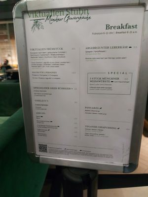 Breakfast menu at MUC - Viktualien Stubn - T2 in Munich