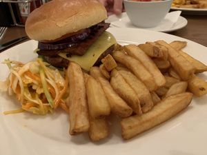 Beyond burger with added veg bacon, highly recommend!  at Thyme in West London