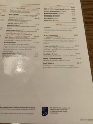 Fruit salad is only vegan dessert  at Thyme in West London