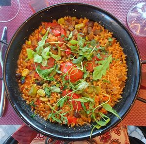 Veggie paella at L'endroit in Carcassonne