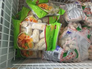 Frozen spring rolls at Kam Yuen Supermarket in Brussels