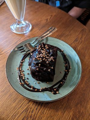 Chocolate cake at Parrhesia Cafe in Groningen
