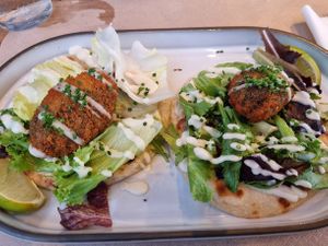 Vegan taco's at Amoodi Beach Bar Restaurant in Crete