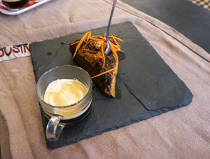Carrot cake w/coffee at Carmen Ragosta in Paris