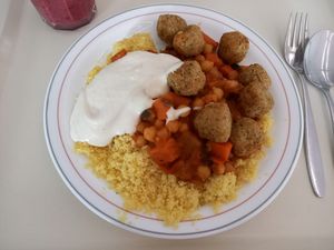Falafel mit Couscous at Mensa Am Hubland in Wurzburg