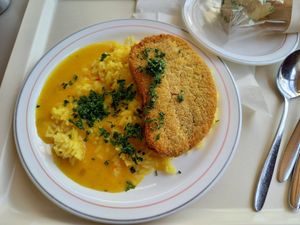 Sellerieschnitzel mit Mangosoße at Mensa Am Hubland in Wurzburg