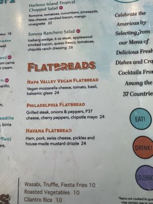 Menu  at Paradiso 37 in Orlando