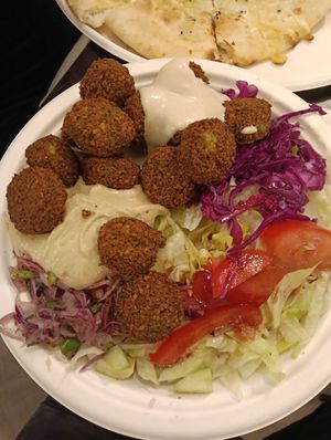 Falafel plate at La Terrasanta in Turin