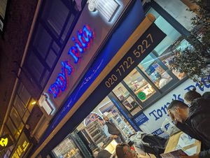 Outside at Tony's Pita in North West London