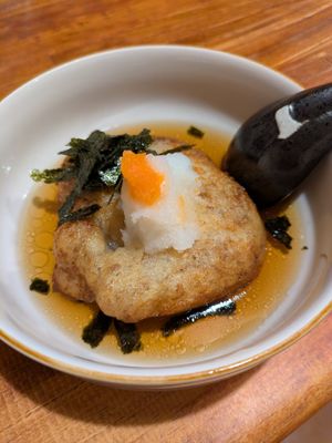 The fried tsukune - super yum! at Hokusai in Fukuoka