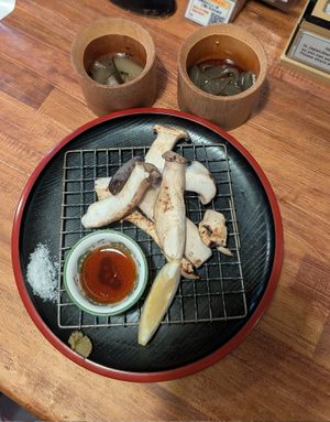 Grilled Mushrooms at Hokusai in Fukuoka