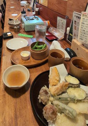 Vegetable tempura at Hokusai in Fukuoka