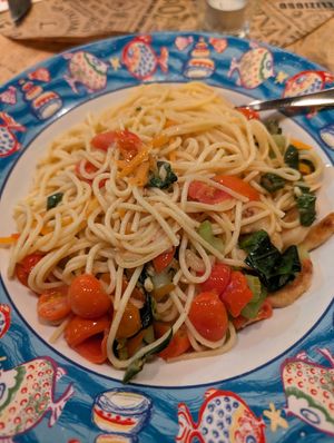 Shrimp Pasta #Veganuary at L'Osteria - Köln Hahnenstraße in Cologne