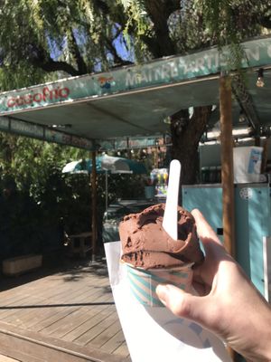 Chocolate sorbet. Gigantic but so good on a hot September day!   at Coco Frio in Hyeres
