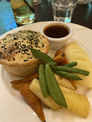 Mushroom, chestnut and truffle pie  at Ghillie Dhu in Edinburgh