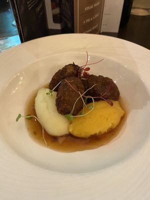 Vegan haggis, beeps and tatties  at Ghillie Dhu in Edinburgh