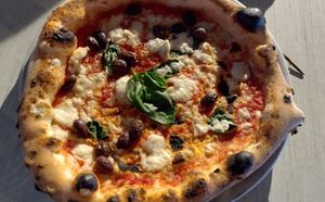 Margarita with vegan cheese (extra) and olives (extra) at Il Segreto Di Pulcinella in Gran Canaria