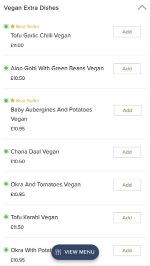 Some of the dishes on the vegan menu   at Koh I Noor  in Largs