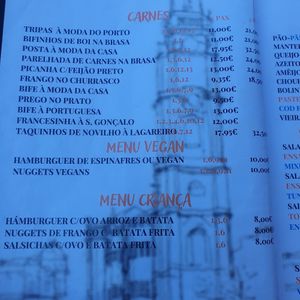 Menú vegano at Restaurante São Gonçalo in Vila Nova De Gaia