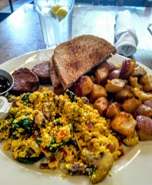Vegan breakfast scramble at Busboys and Poets - Shirlington in Arlington