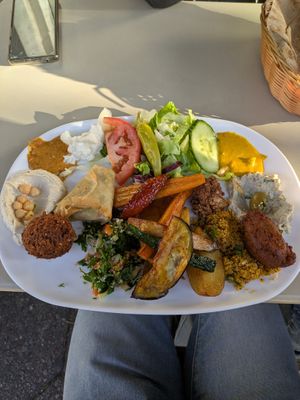 Delicious Vegan Teller at Za'atar Falafel in Berlin