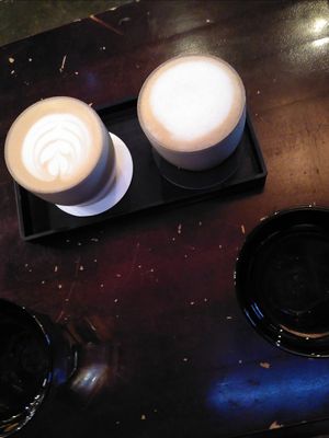 One latte and one cappuccino at Le J' Cafe in Da Lat