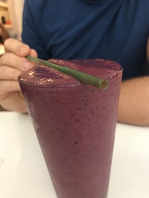 Full to the brim smoothie  at Peacefood Cafe - Downtown in New York City