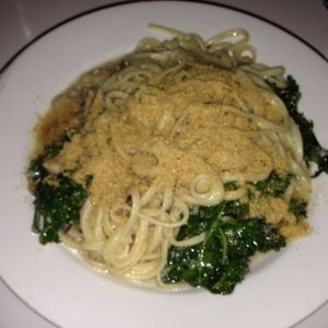 linguine in vegan clam sauce at Peacefood Cafe - Downtown in New York City