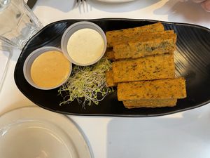 Chickpea fries at Peacefood Cafe - Downtown in New York City