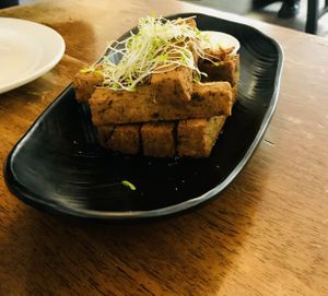 Gorgeous chickpea fries- so flavoursome! at Peacefood Cafe - Downtown in New York City