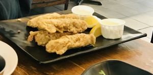 Tasty Tendrils-went down well with the non-vegan! at Peacefood Cafe - Downtown in New York City