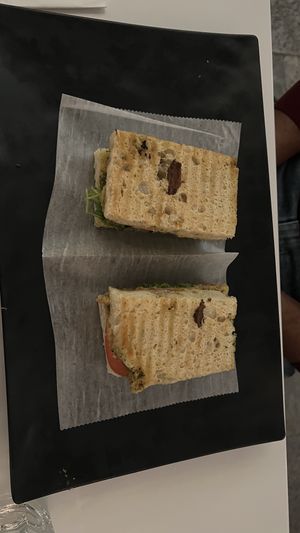 Pfc seitan  panini  at Peacefood Cafe - Downtown in New York City