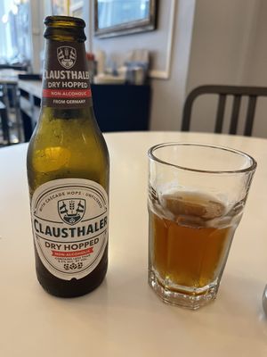 Alcohol free beer- great taste  at Peacefood Cafe - Downtown in New York City