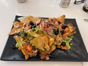 Vegan Nachos  at Peacefood Cafe - Downtown in New York City
