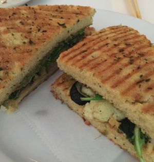 Panini Mediterranean seasonal Vegetables  at Peacefood Cafe - Downtown in New York City